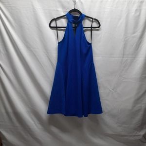 Y2K Royal Blue Monteau LA fit & flare Midi dress with back zipper and mesh Lg